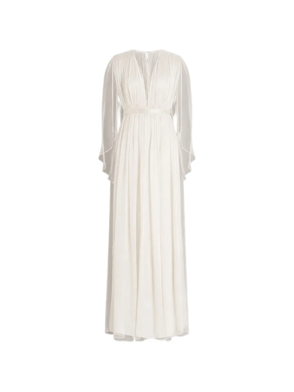 Alberta Ferretti pleated silk maxi dress - White