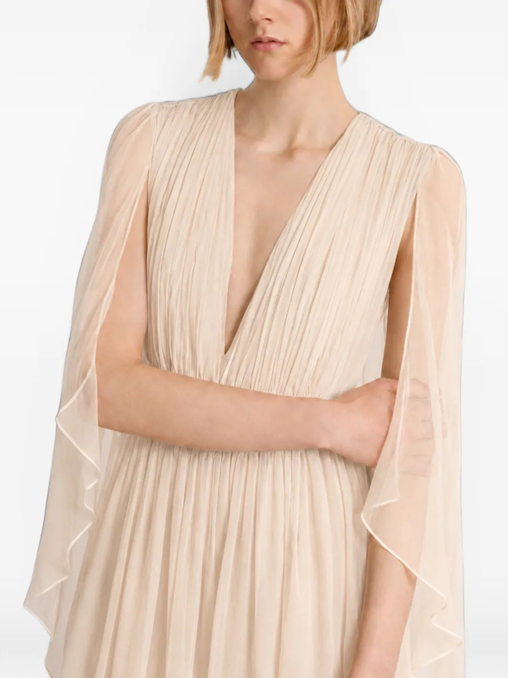 Alberta Ferretti Geplooide maxi-jurk Beige