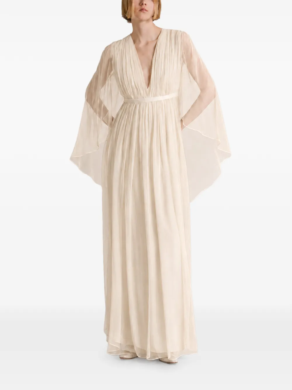 Alberta Ferretti Geplooide maxi-jurk Beige