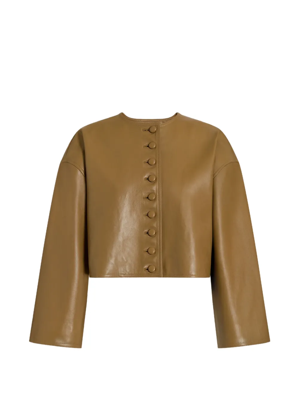 Alberta Ferretti Giacca in pelle con bottoni - Verde