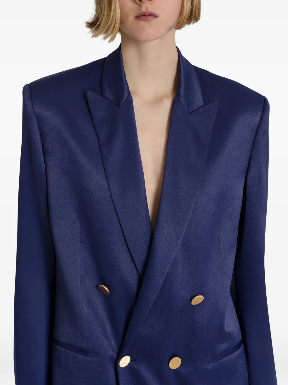 Alberta Ferretti Blazer met dubbele rij knopen Blauw