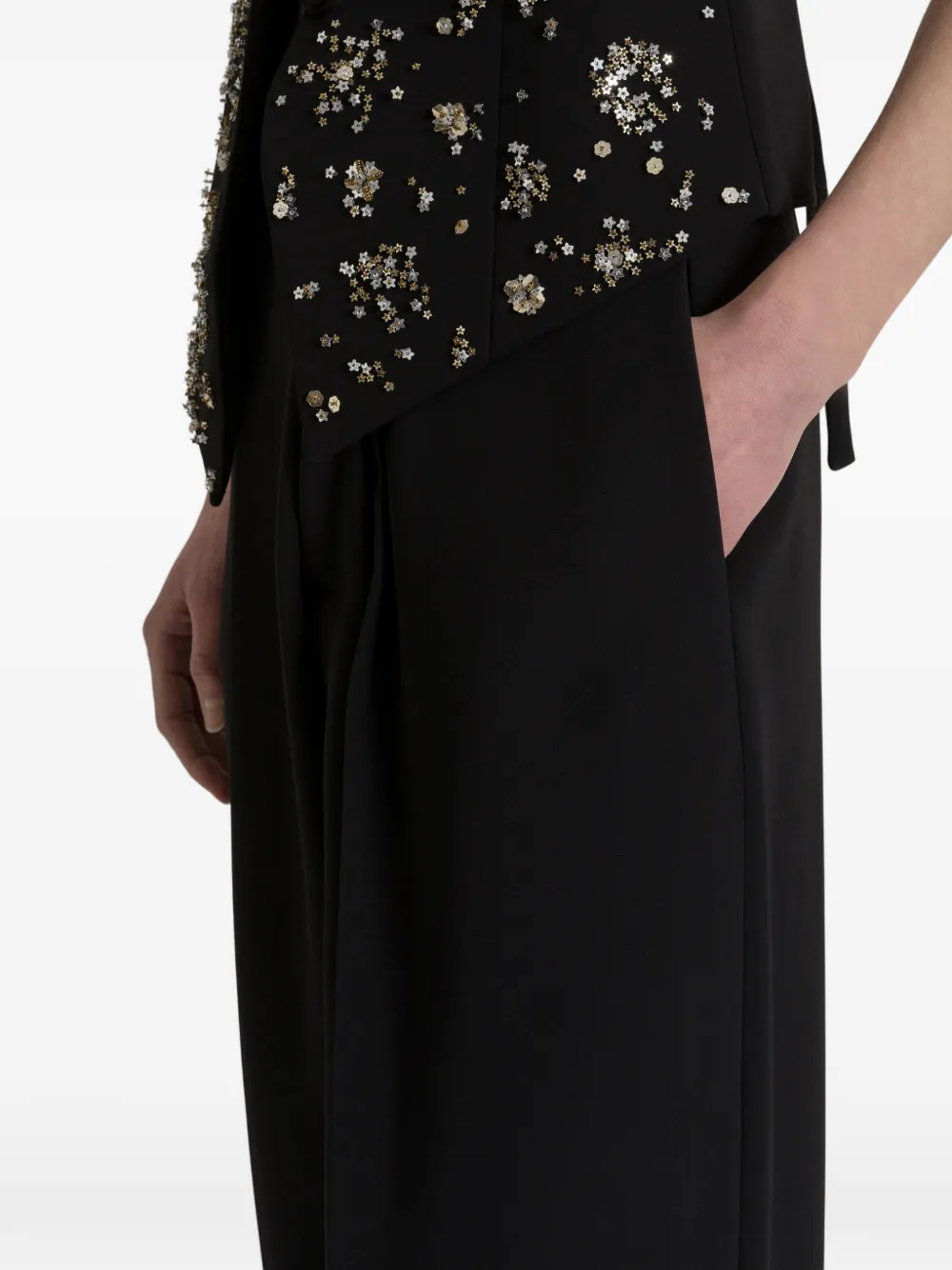 Alberta Ferretti Plooibroek Zwart