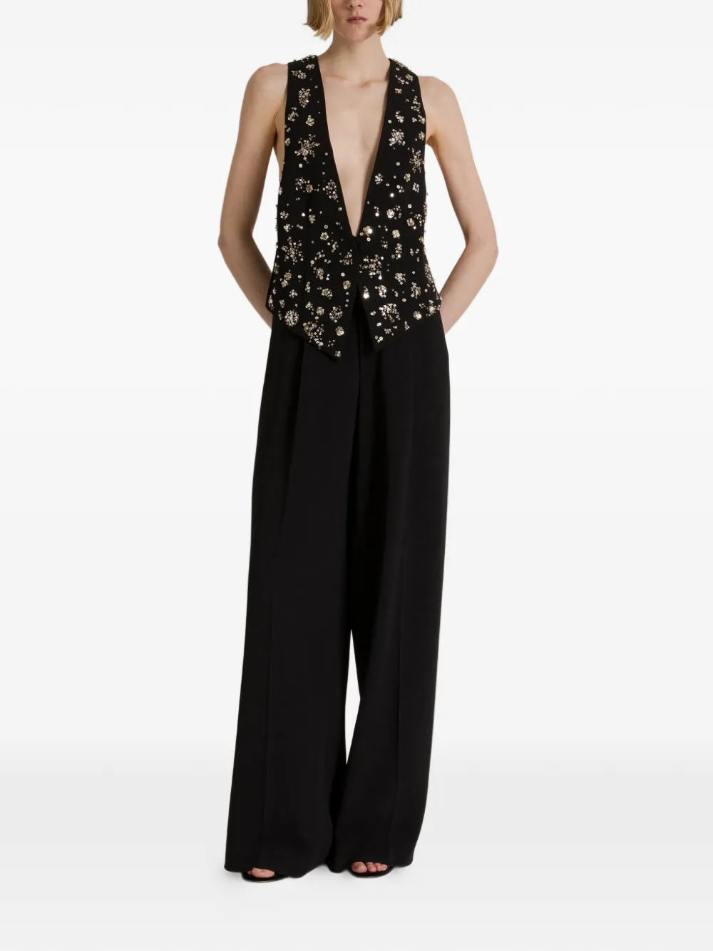 Alberta Ferretti Plooibroek Zwart