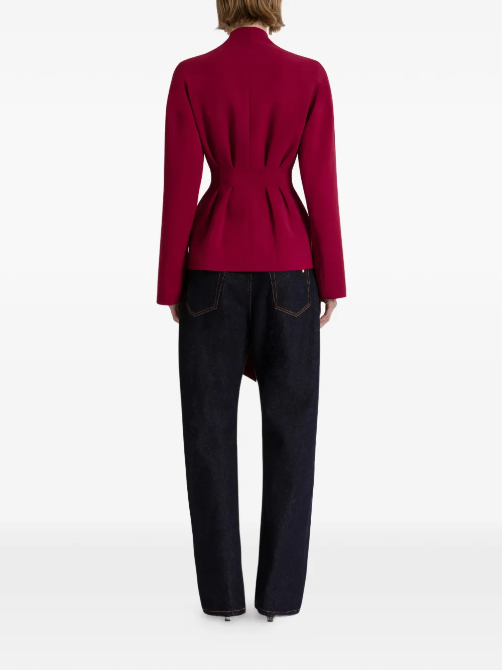 Alberta Ferretti Kraagloze wikkeljas Rood