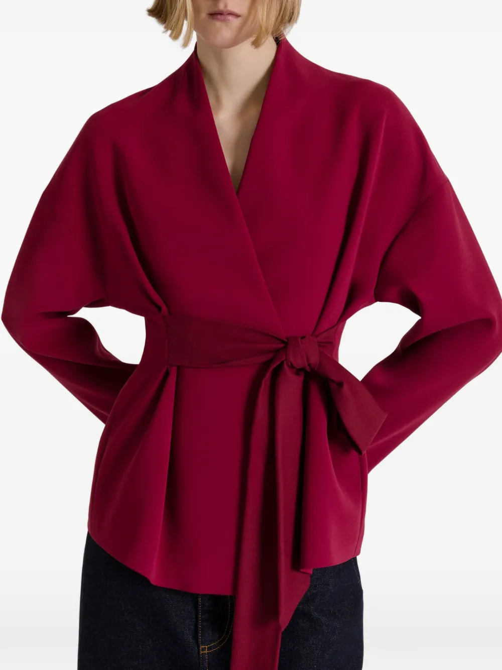 Alberta Ferretti Kraagloze wikkeljas Rood