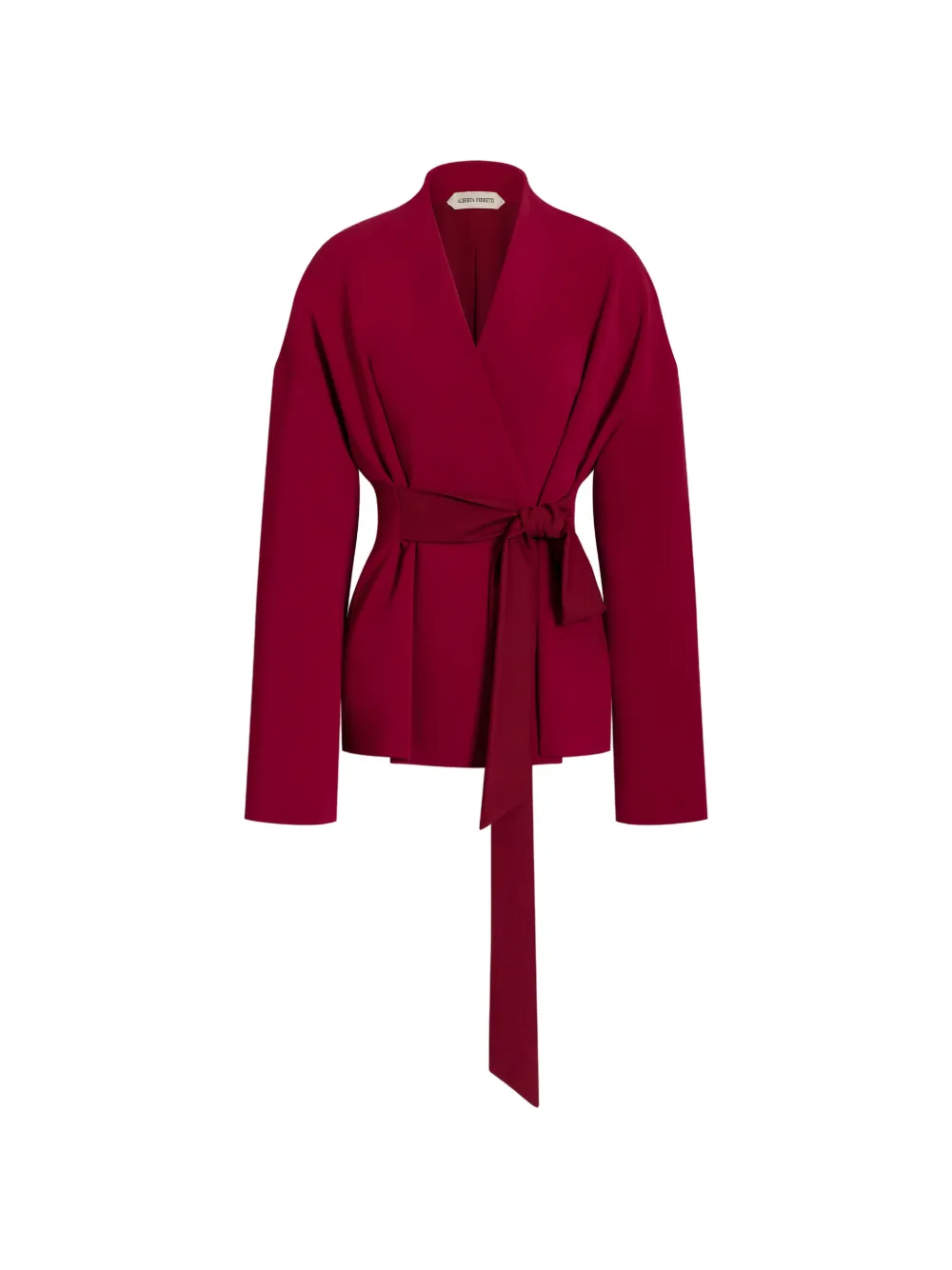 Alberta Ferretti collarless wrap coat - Red