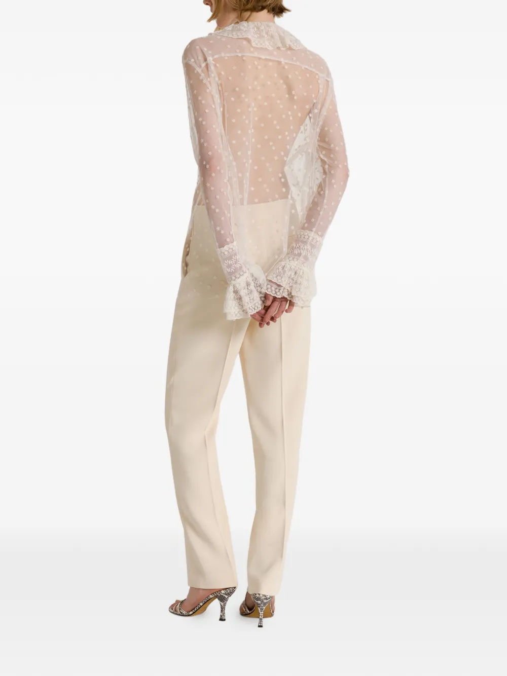 Alberta Ferretti Blouse met ruches Beige