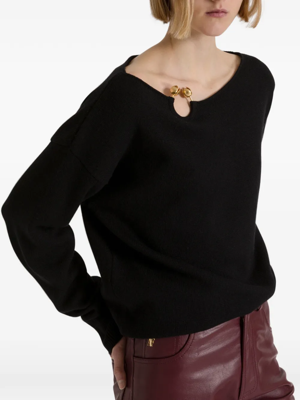 Alberta Ferretti Trui met uitgesneden details Zwart