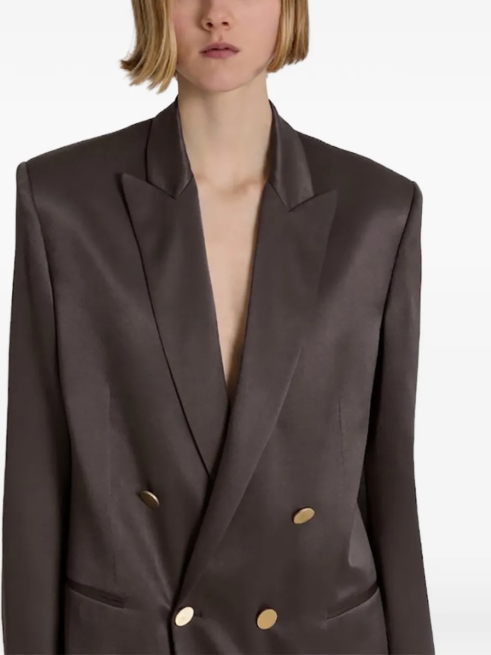 Alberta Ferretti Blazer met dubbele rij knopen Bruin