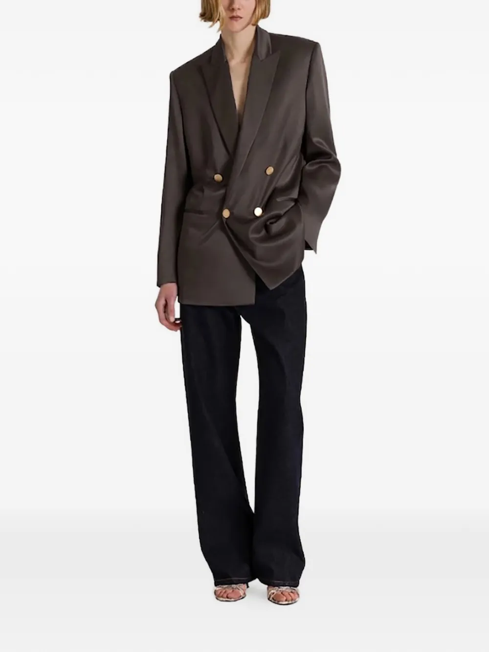 Alberta Ferretti Blazer met dubbele rij knopen Bruin