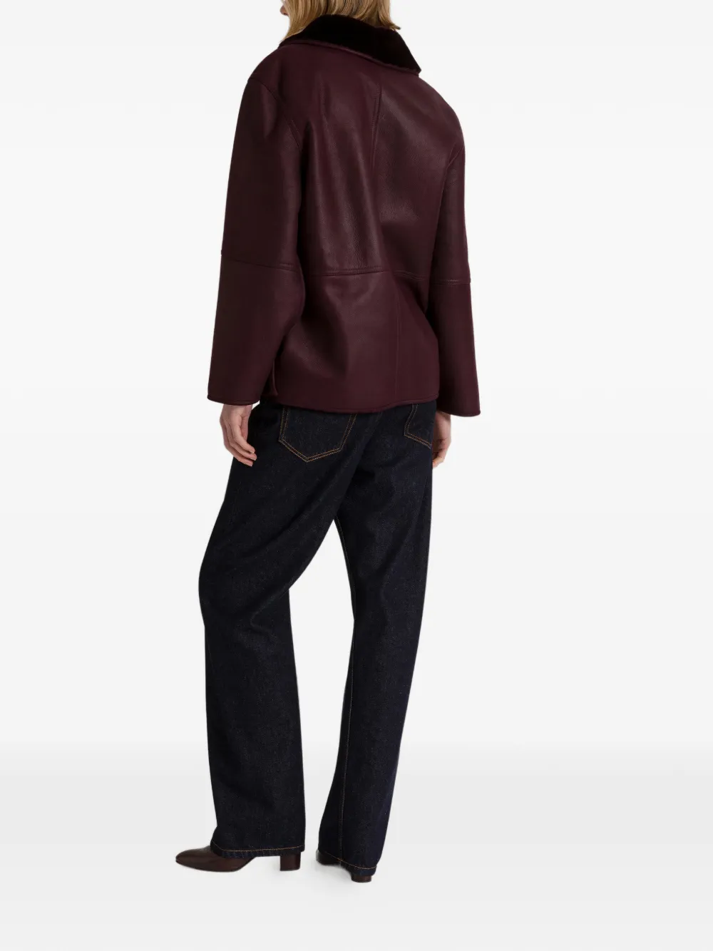 Alberta Ferretti Lammy coat met ceintuur Paars