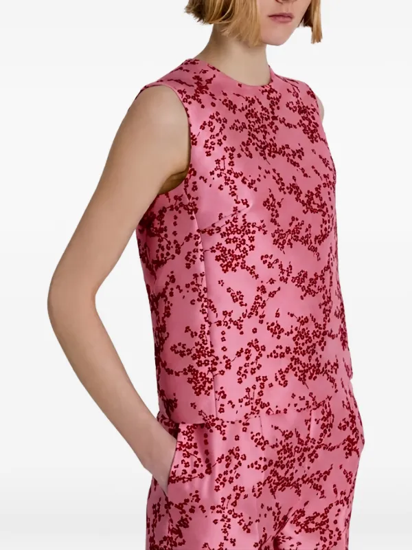 Alberta Ferretti フローラル ノースリーブ ブラウス | ピンク