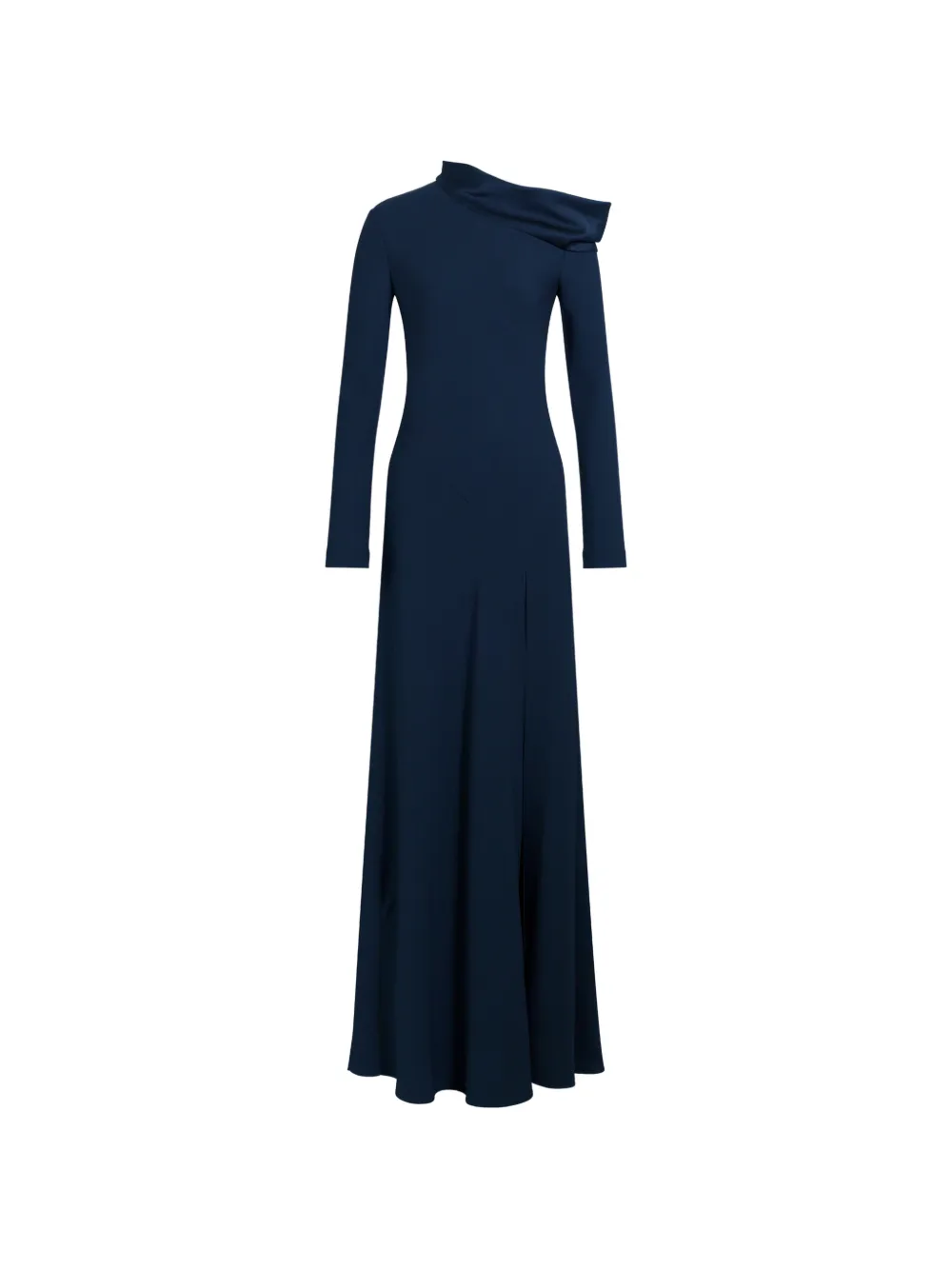 Alberta Ferretti Abito lungo monospalla con drappeggio - Blu