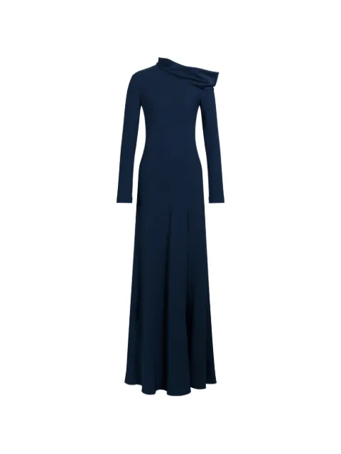 Alberta Ferretti vestido largo con diseño drapeado y hombro descubierto