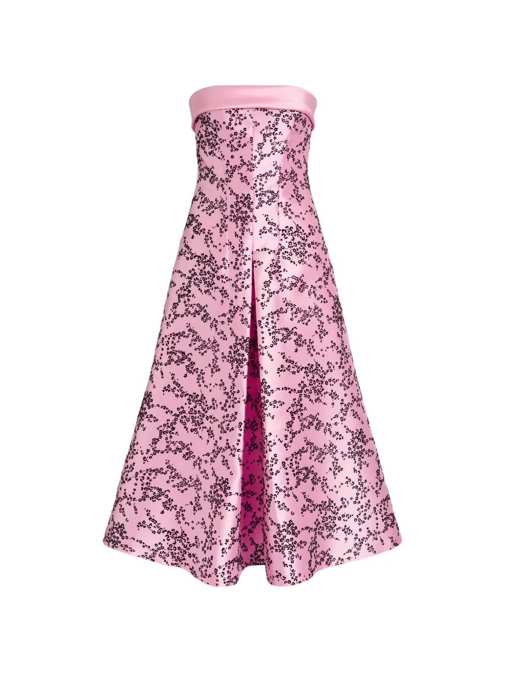 Alberta Ferretti Abito a fiori senza spalline - Rosa