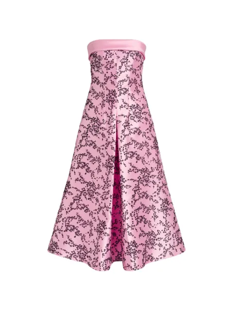 Alberta Ferretti floral-print strapless dress