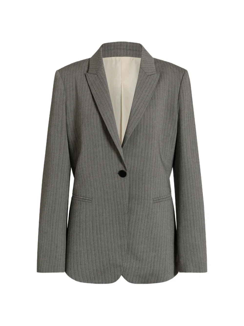 Alberta Ferretti pinstripe single-breasted blazer - Grey