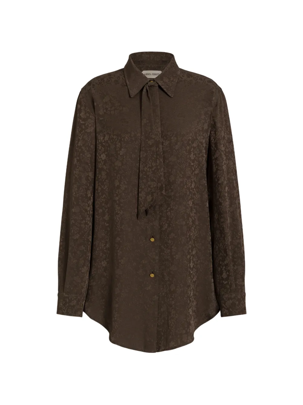 Alberta Ferretti Blusa a fiori jacquard - Marrone