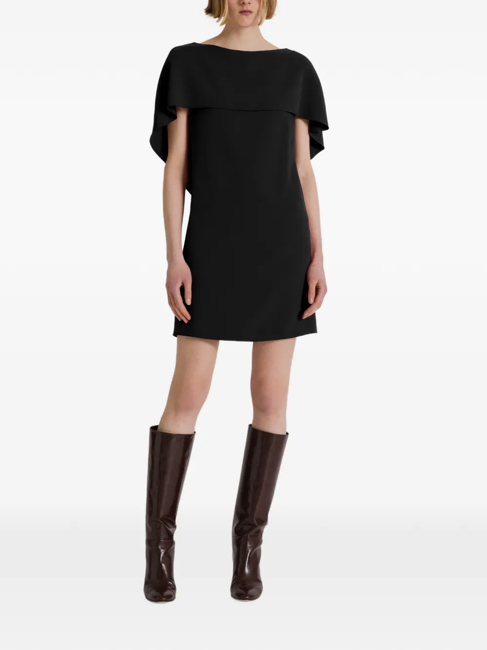 Alberta Ferretti Mini-jurk met cape overslag Zwart