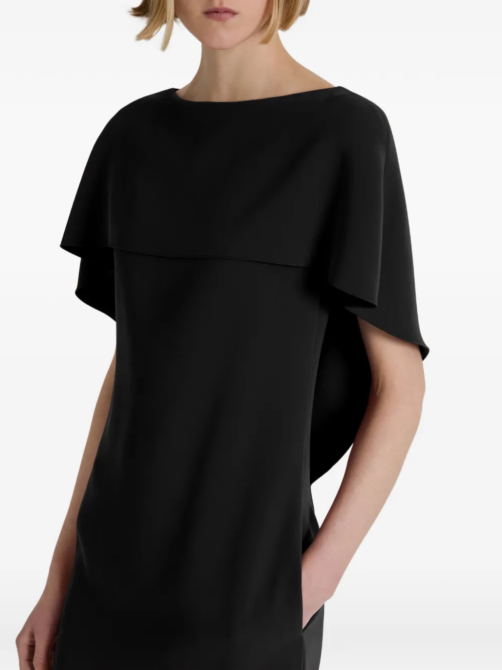 Alberta Ferretti Mini-jurk met cape overslag Zwart