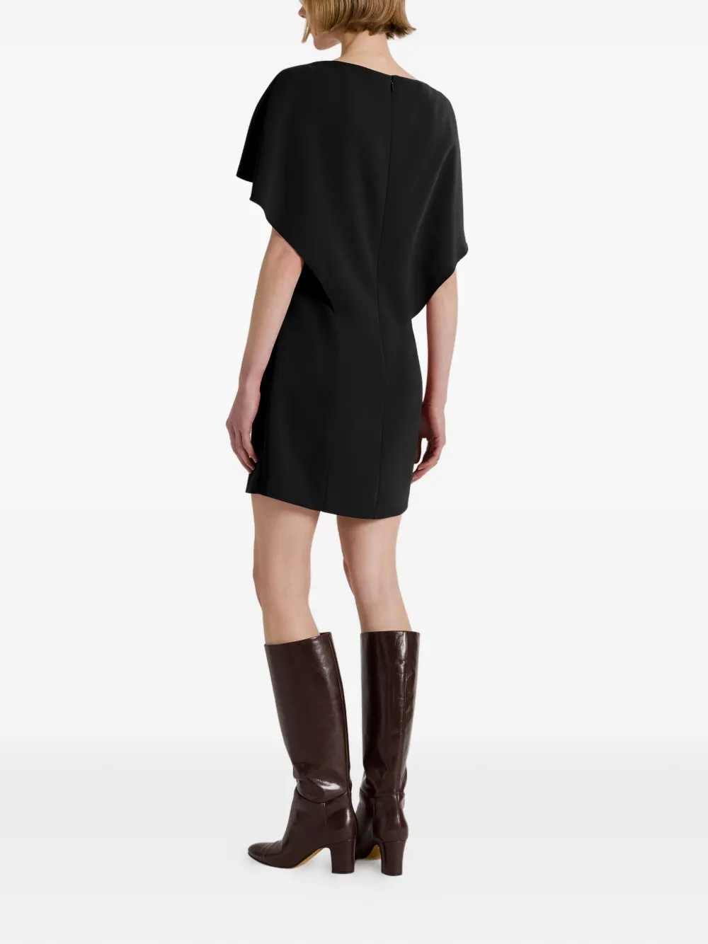 Alberta Ferretti Mini-jurk met cape overslag Zwart