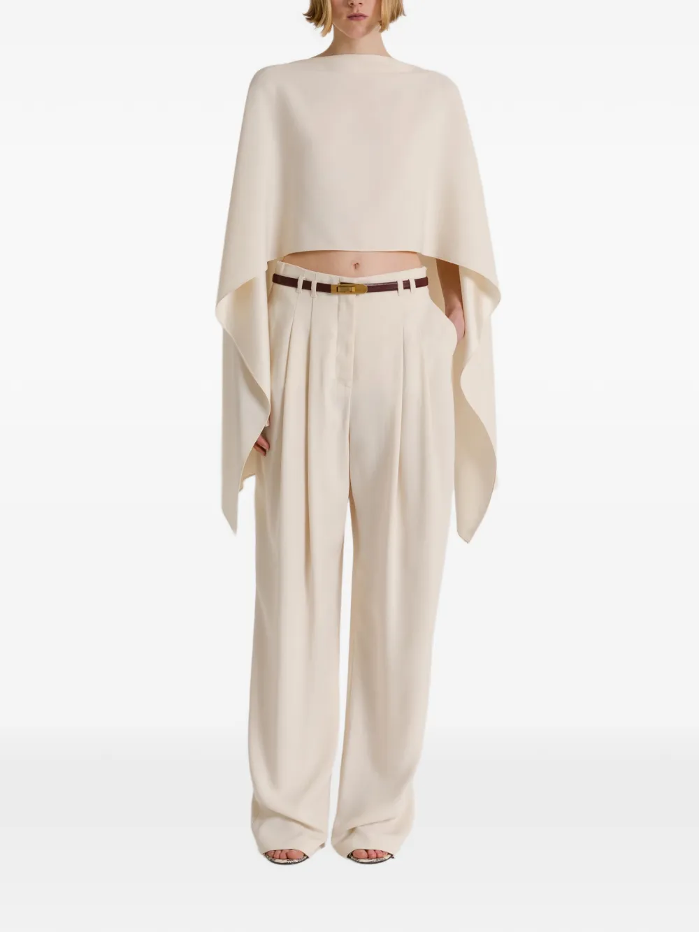 Alberta Ferretti Plooibroek Wit