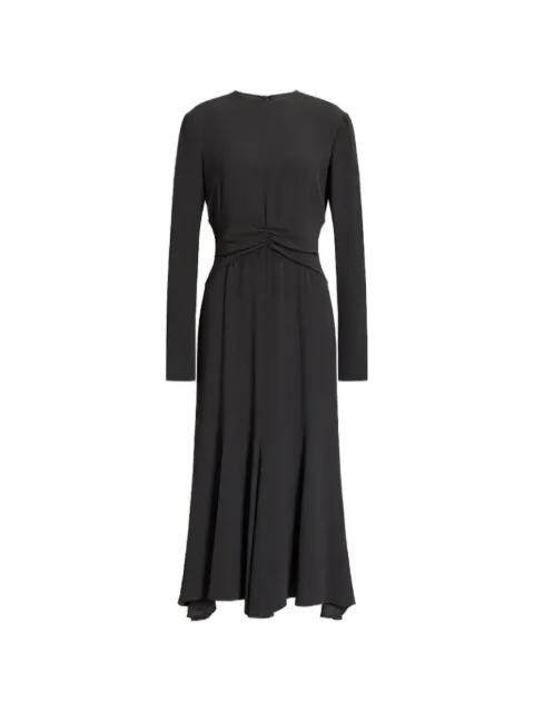 Alberta Ferretti vestido midi manga larga con diseño fruncido