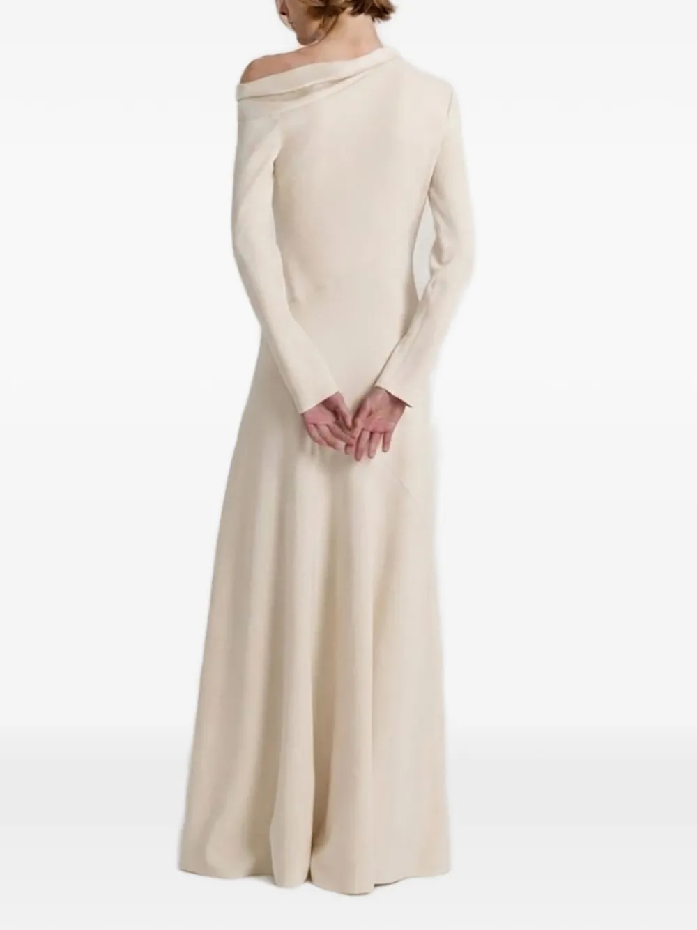 Alberta Ferretti Asymmetrische maxi-jurk met split Beige