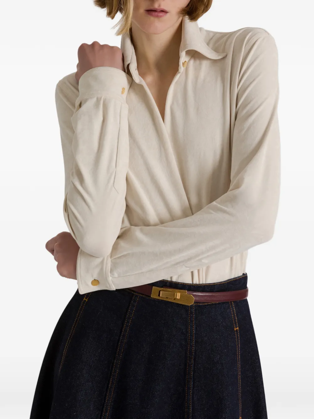 Alberta Ferretti Wikkelblouse Wit