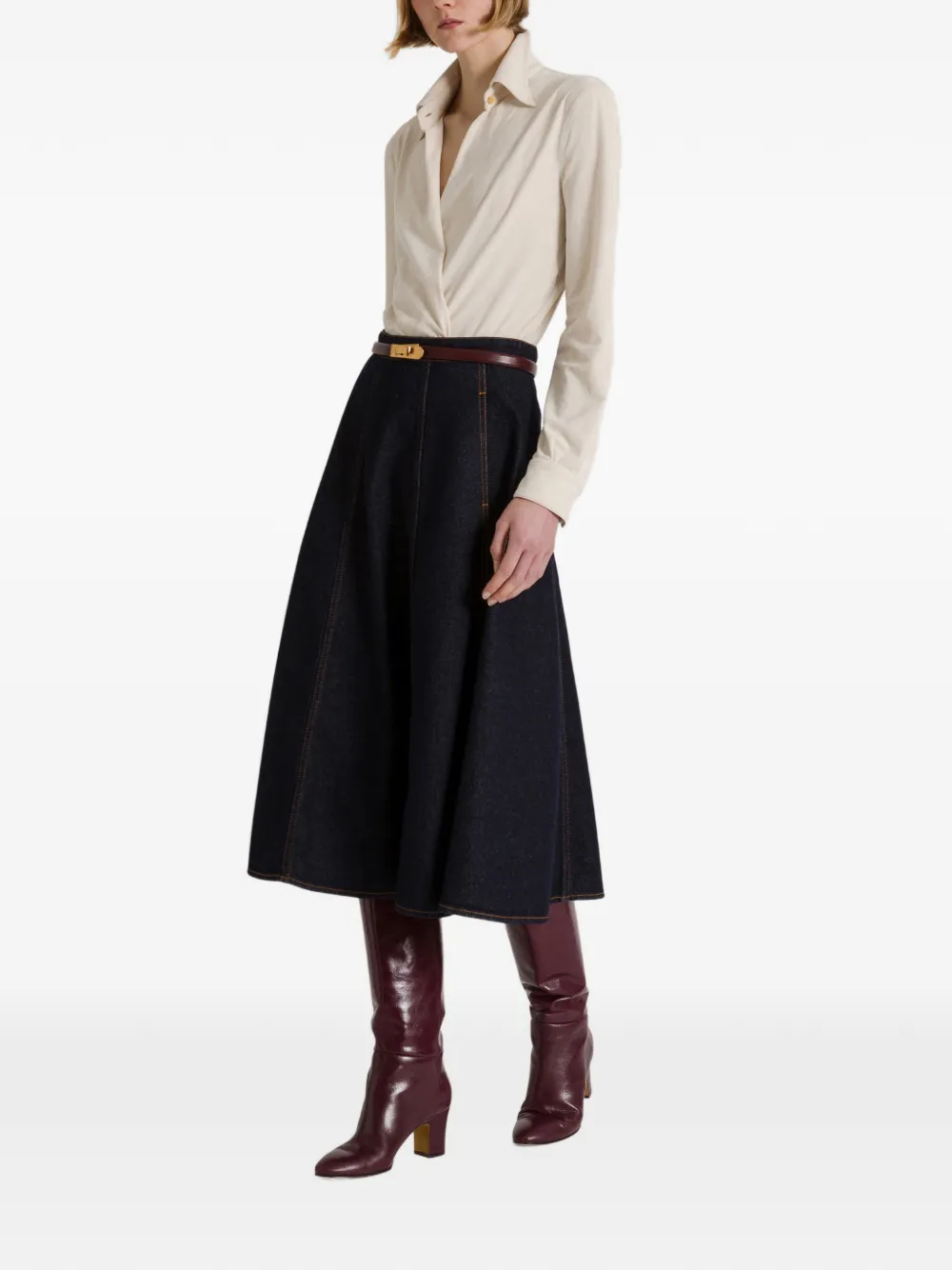 Alberta Ferretti Wikkelblouse Wit