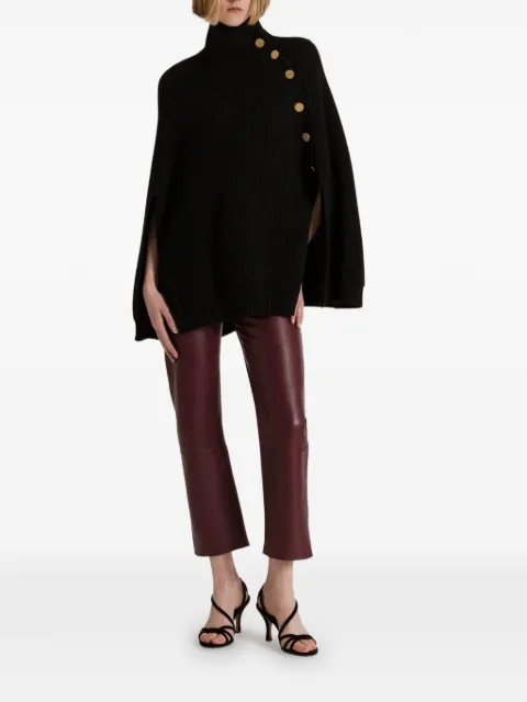 Alberta Ferretti 罗纹针织扣角领斗篷