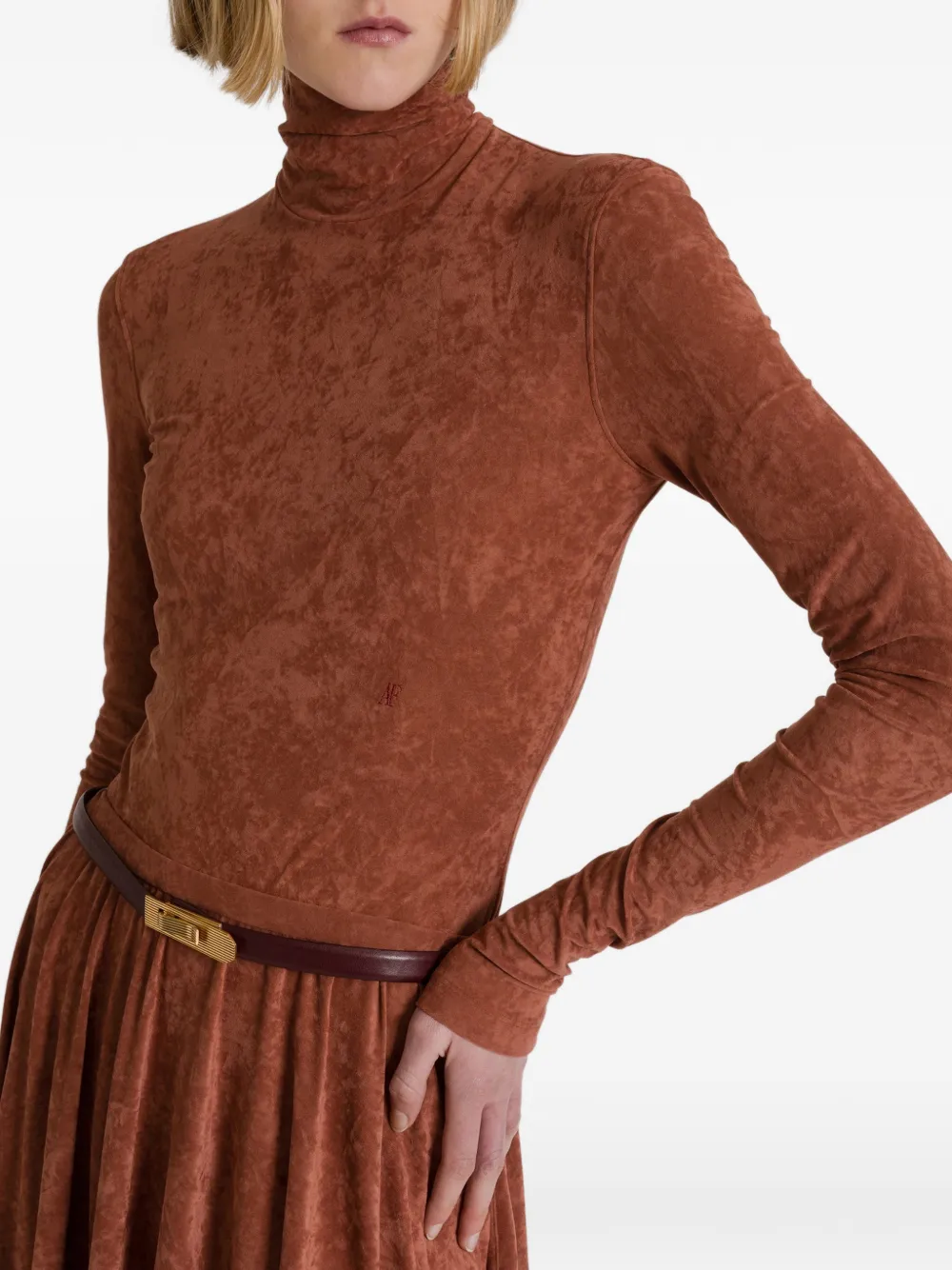 Alberta Ferretti Top met col Bruin