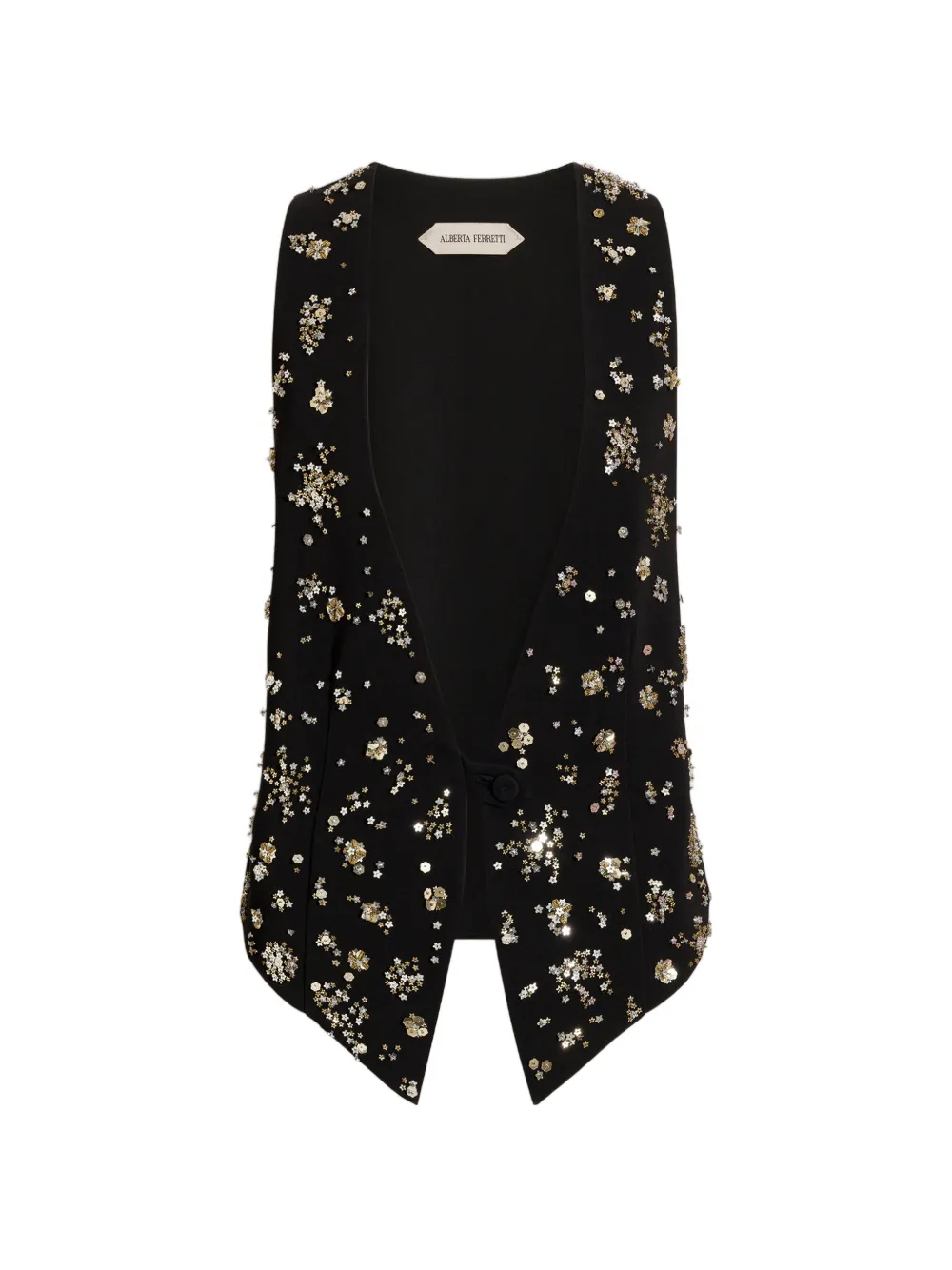 Alberta Ferretti Gilet con paillettes - Nero