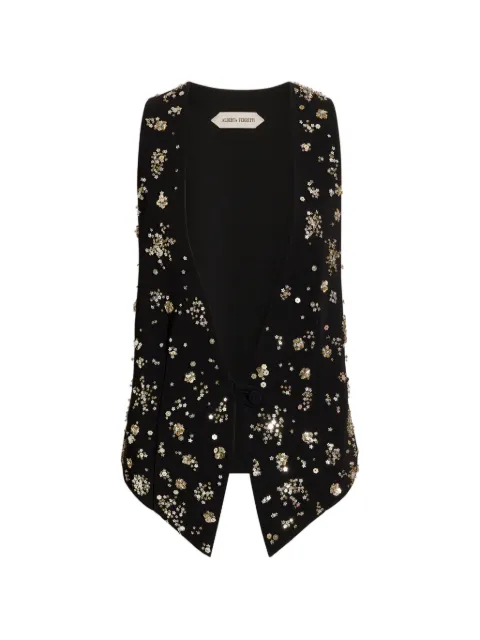 Alberta Ferretti sequin-embellished floral-motif waistcoat