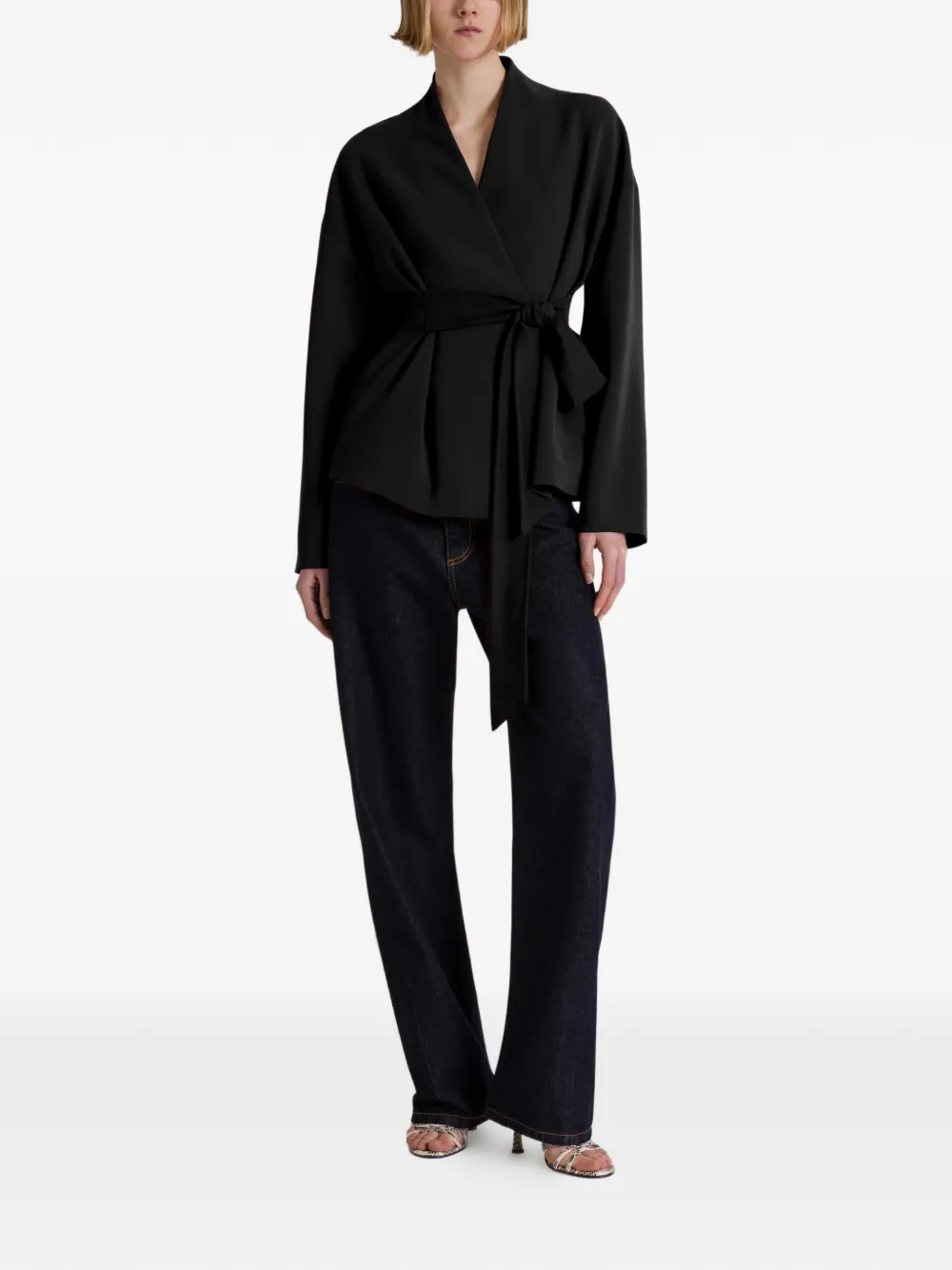 Alberta Ferretti Jas met riem Zwart