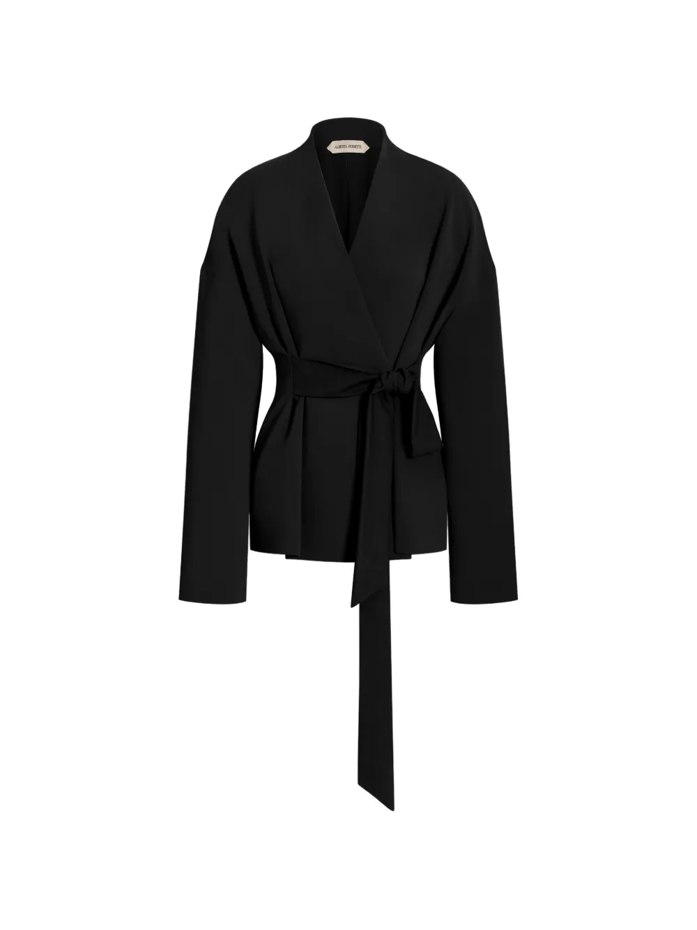 Alberta Ferretti tie-waist V-neck jacket - Black