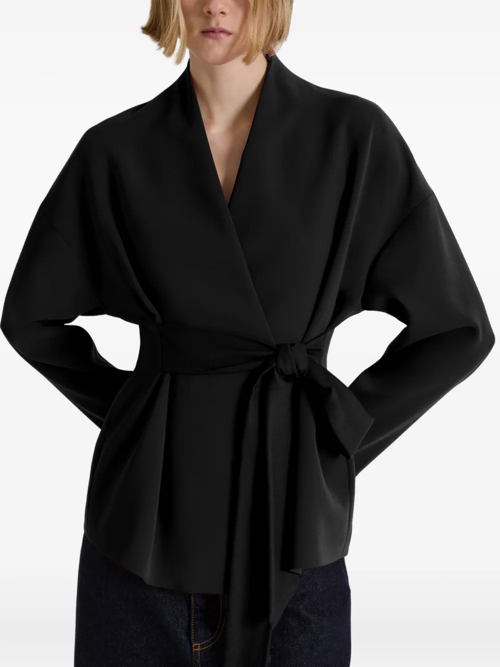 Alberta Ferretti Jas met riem Zwart