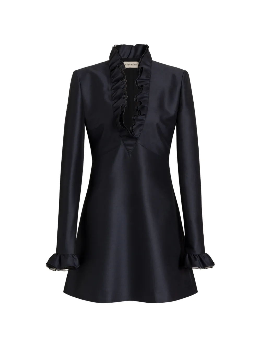 Alberta Ferretti V-neck ruffled dress - Blue