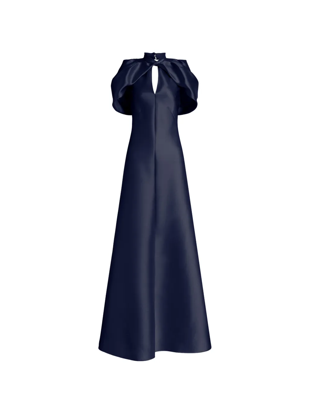 Alberta Ferretti puff-sleeves keyhole dress - Blue