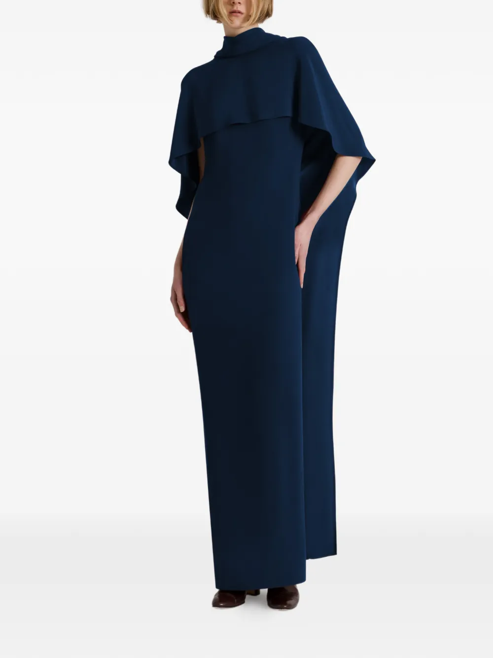 Alberta Ferretti Maxi-jurk met hoge hals Blauw