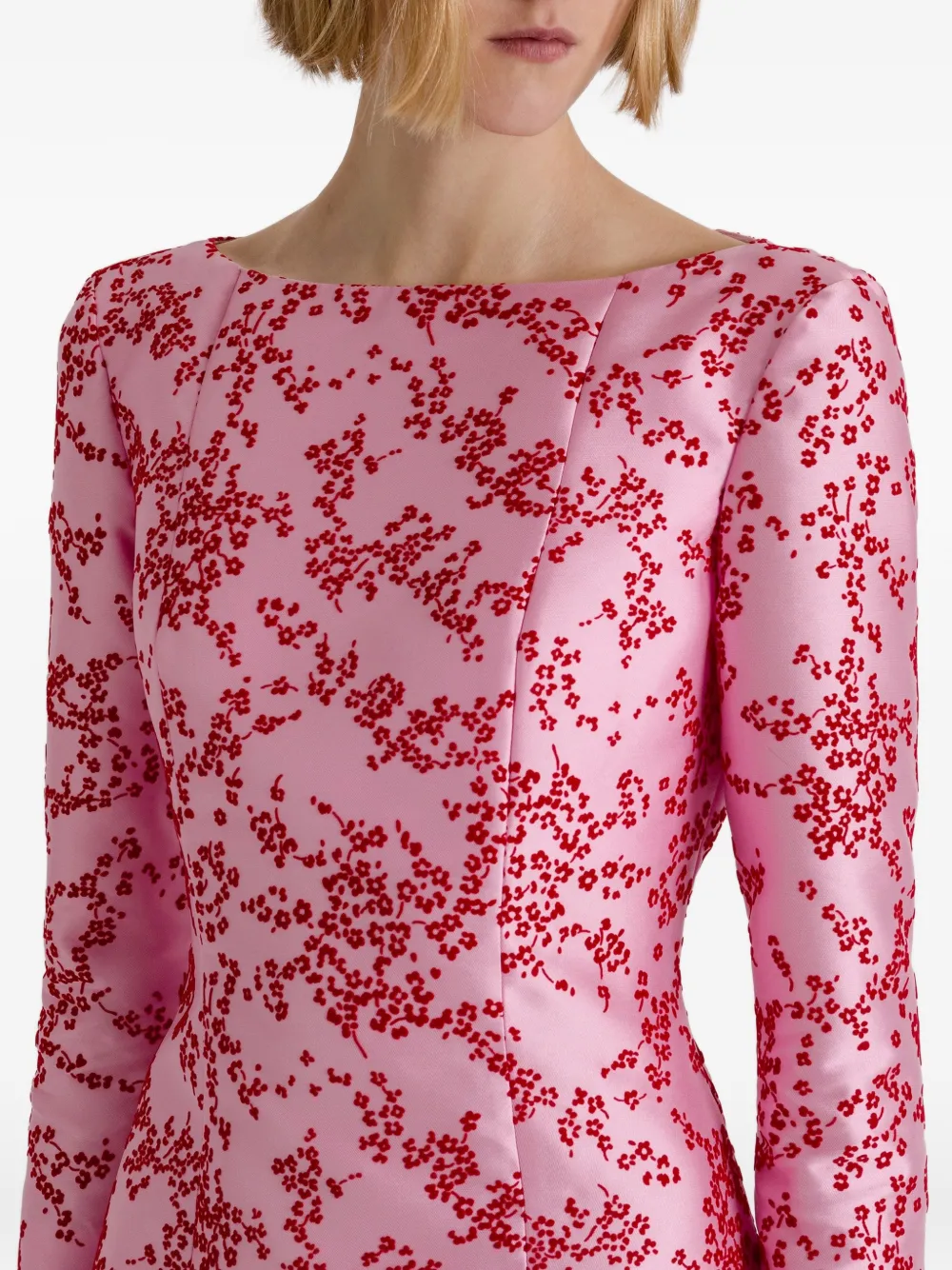 Alberta Ferretti Maxi-jurk met bloemenprint Roze