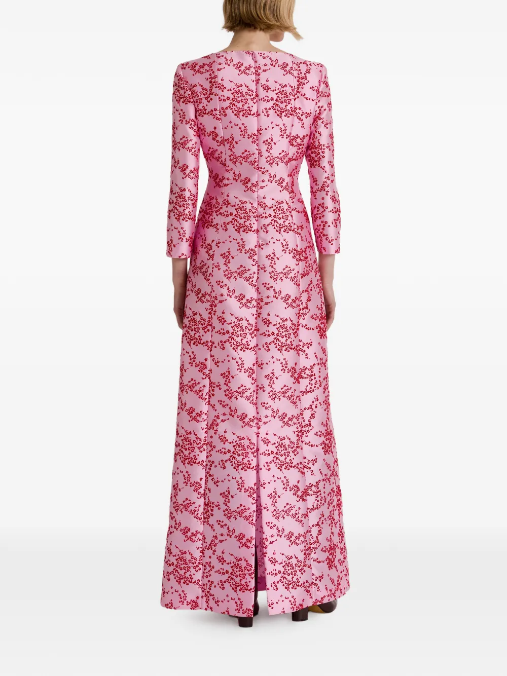 Alberta Ferretti Maxi-jurk met bloemenprint Roze