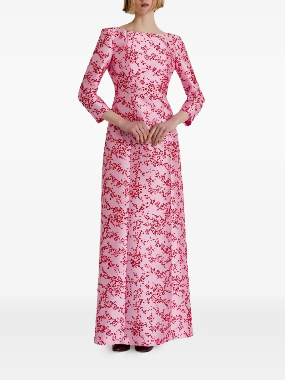 Alberta Ferretti Maxi-jurk met bloemenprint Roze