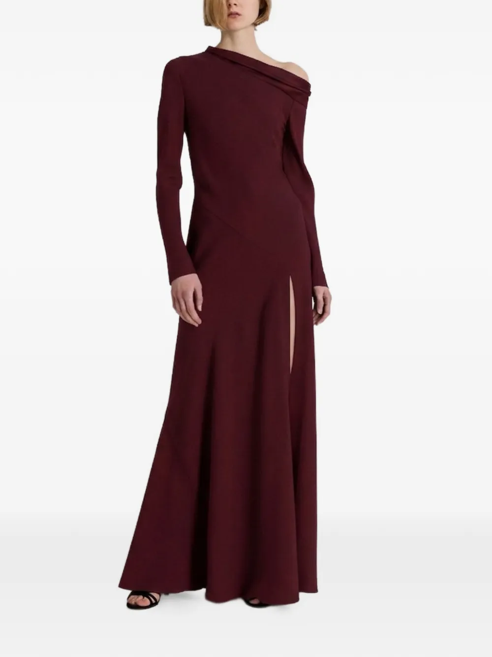 Alberta Ferretti Asymmetrische maxi-jurk met split Rood