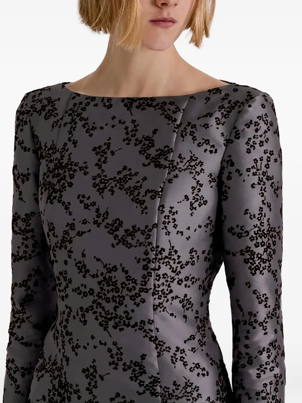 Alberta Ferretti Maxi-jurk met bloemenprint Grijs