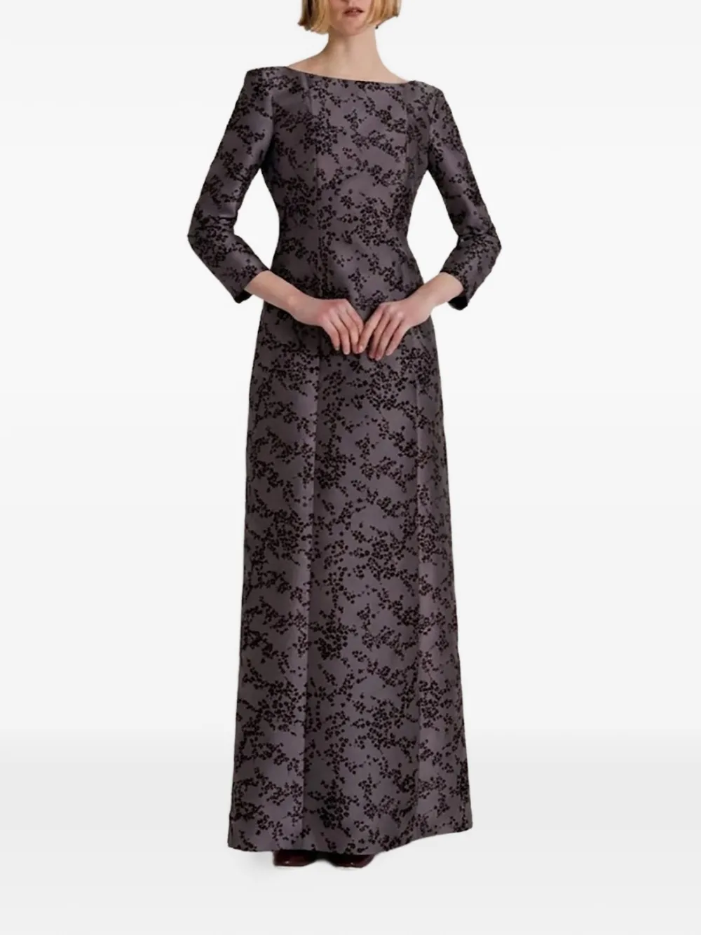 Alberta Ferretti Maxi-jurk met bloemenprint Grijs