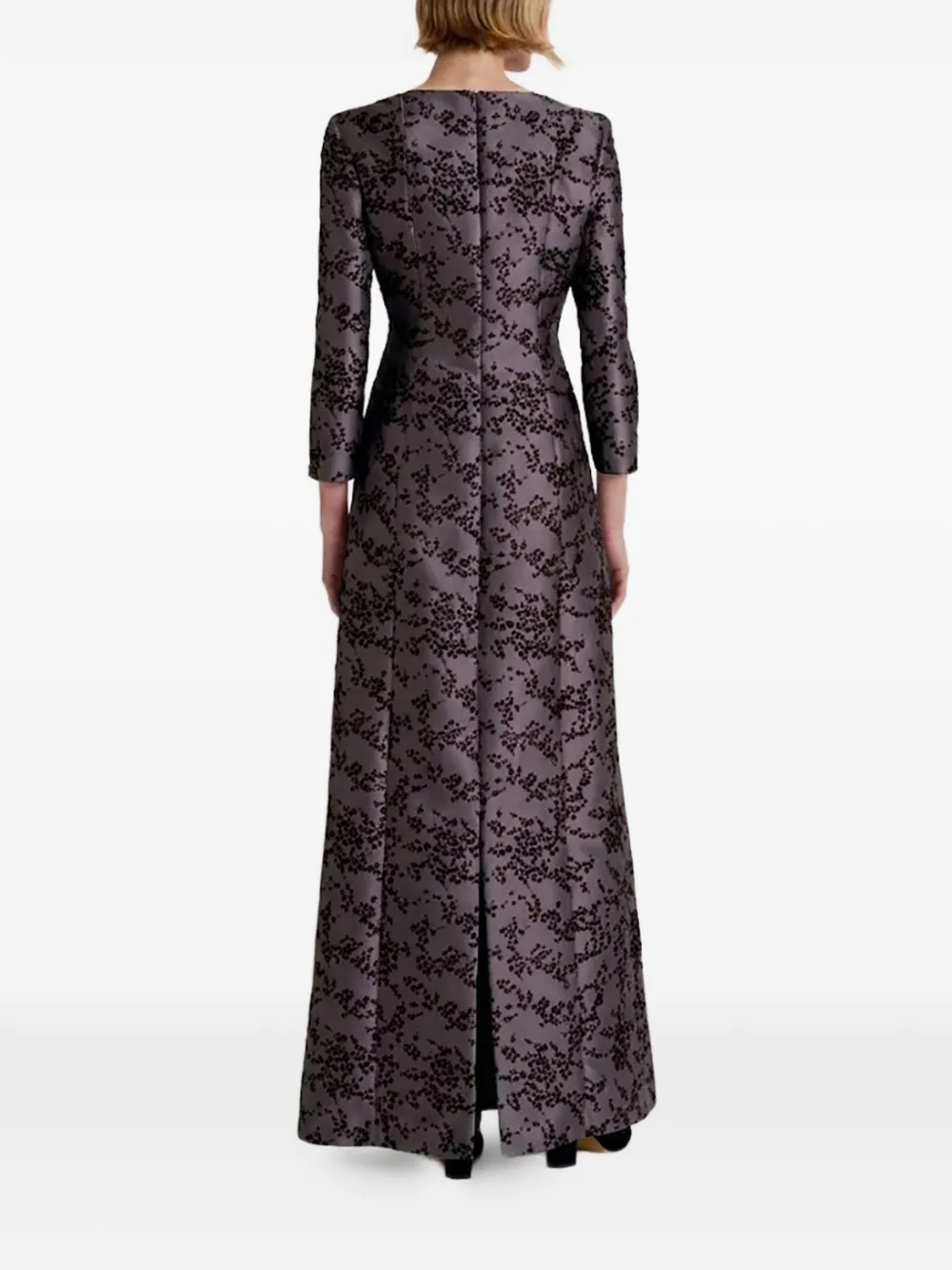 Alberta Ferretti Maxi-jurk met bloemenprint Grijs