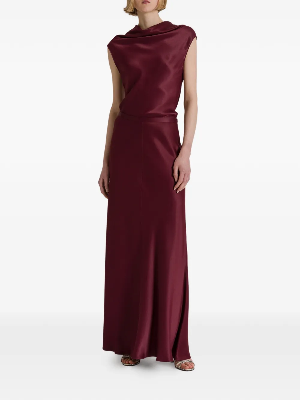 Alberta Ferretti Satijnen maxi-rok Rood