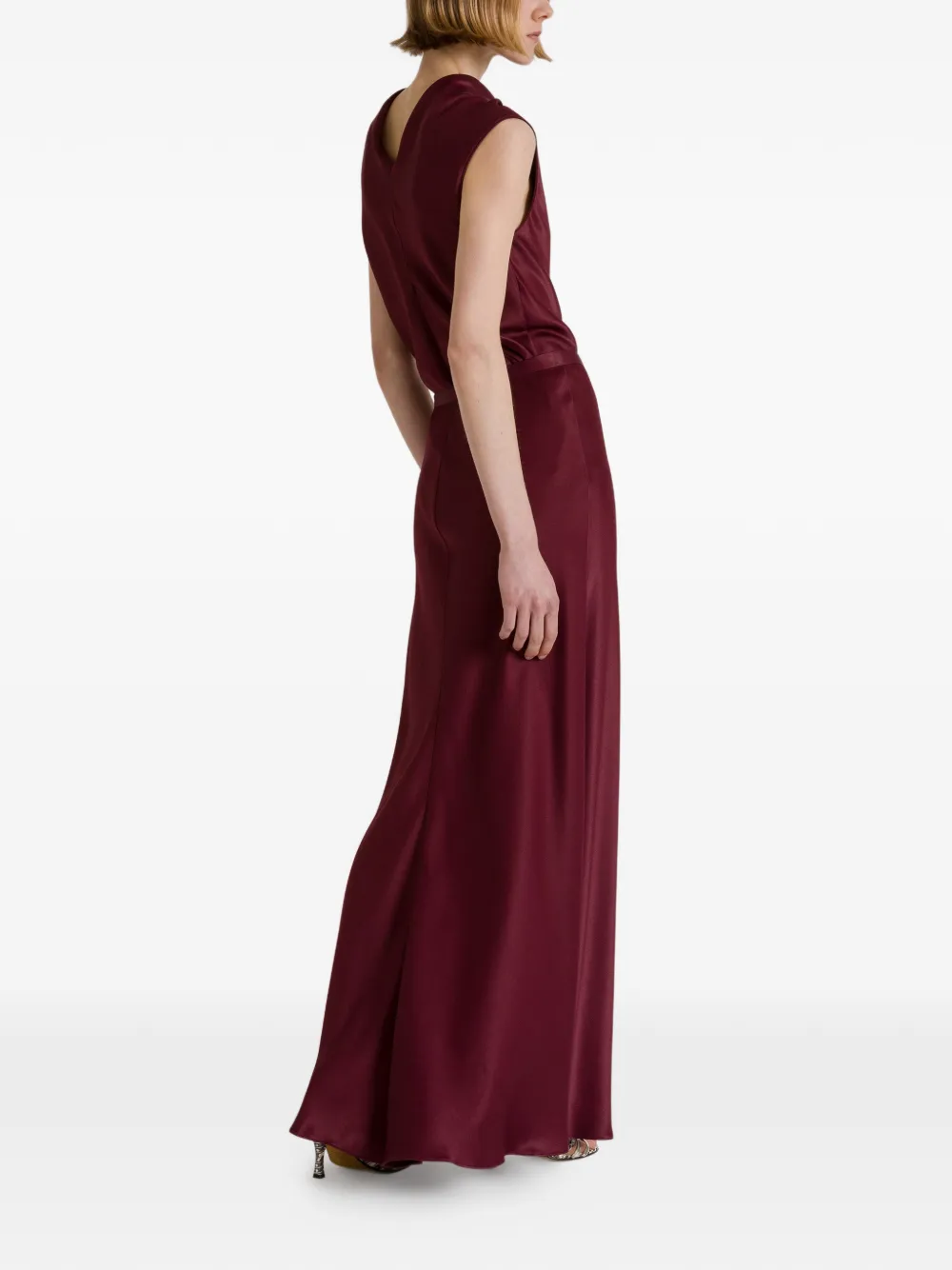 Alberta Ferretti Satijnen maxi-rok Rood