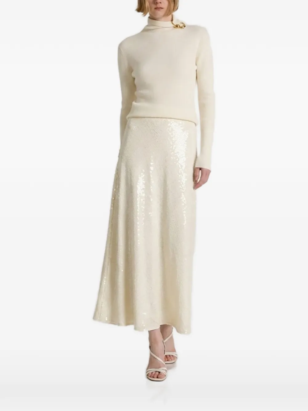 Alberta Ferretti Goudkleurige coltrui met hardware Beige